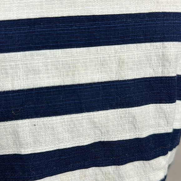 BB Dakota stretch cotton navy white stripe sleeveless fitted mini dress - Picture 3 of 12